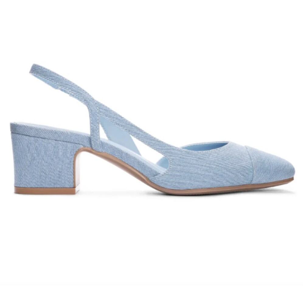 Chinese Laundry Women's Blue Rozie Denim Slingback Pumps Size 8.5M - Picture 2 of 11
